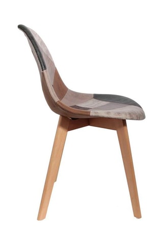 2 chaises Patchwork - 
Marron et gris