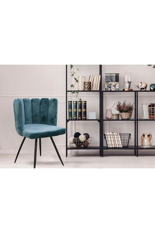 2 chaises Ariel - Bleu canard et noir