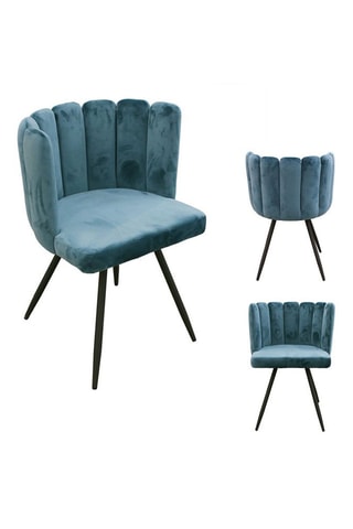 2 chaises Ariel - Bleu canard et noir