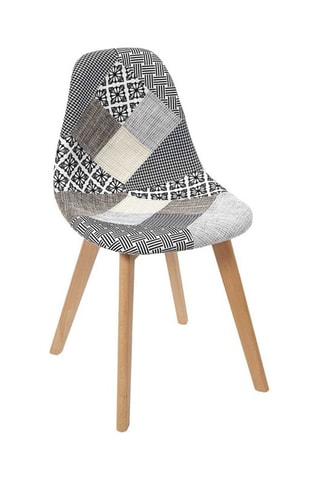 2 chaises Patchwork - Gris et naturel