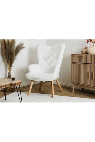 Fauteuil - Naturel et blanc