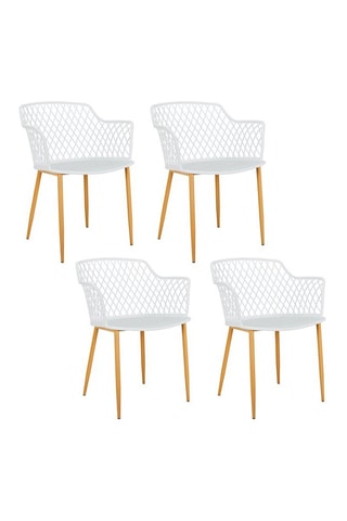 4 fauteuils d'extérieur Malaga - Blanc