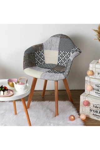 2 fauteuils patchwork - Gris et blanc