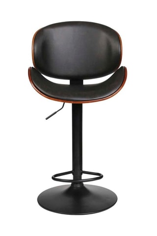 Chaise de bar Reno - Imitation bois et noir