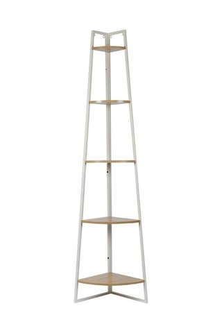 Etagère d'angle - Blanc et beige