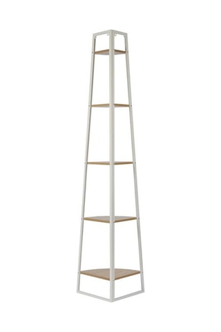 Etagère d'angle - Blanc et beige