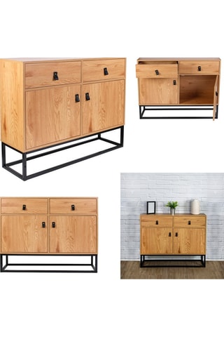 Buffet 2 portes - Naturel et noir