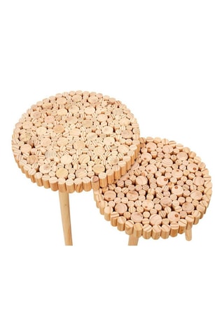2 tables basses gigogne Rondin - 40 x 40 x 40 cm et 35 x 35 x 35 cm