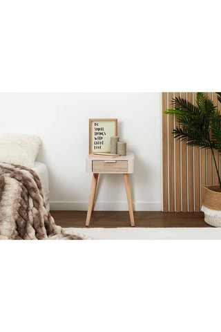 Table de chevet - Rose et naturel