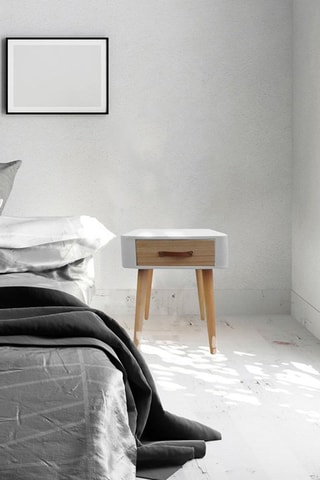 Table de chevet 1 tiroir - Blanc