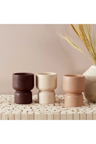 3 bougies parfumées en céramique - Figue, pivoine et brume des bois