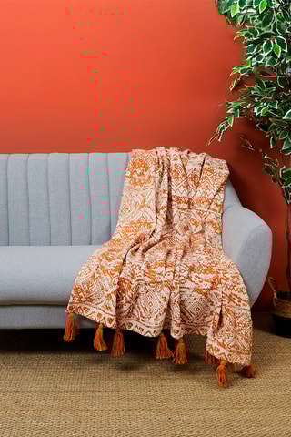 Jeté de canapé - Ocre - 120 x 150 cm