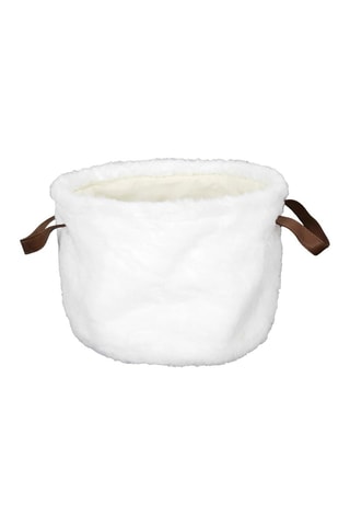 3 paniers effet fourrure - Blanc