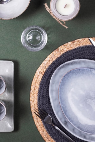 6 assiettes à dessert en céramique - 22 x 18 cm