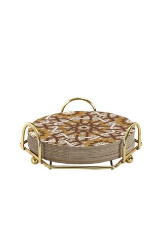 6 dessous de verre avec support - 11,5 cm - Modèle aléatoire