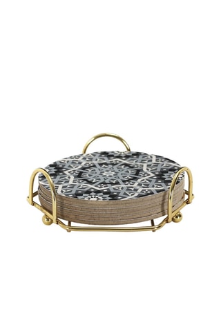 6 dessous de verre avec support - 11,5 cm - Modèle aléatoire