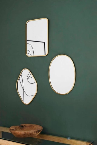 3 miroirs - 25 x 34 cm - Doré