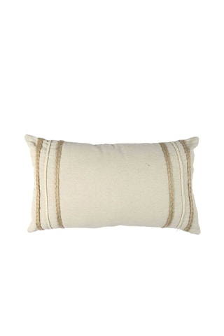 Coussin - Beige et blanc - 50 x 13 x 30 cm
