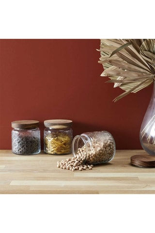 Bocal avec couvercle en acacia - 50 cl