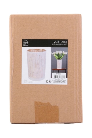 Vaas Wit en Goudkleurig - 20 cm