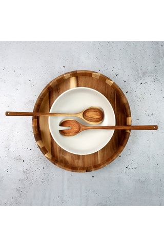 Couverts de service en bois d'acacia - 36 cm