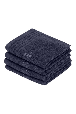 4 asciugamani ospite Ecume - Blu scuro - 30 x 30 cm