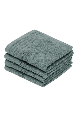 4 asciugamani ospite Ecume - Verde scuro - 30 x 30 cm