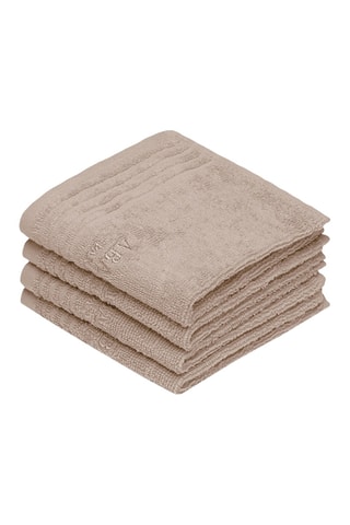 4 asciugamani ospite Ecume - Taupe - 30 x 30 cm