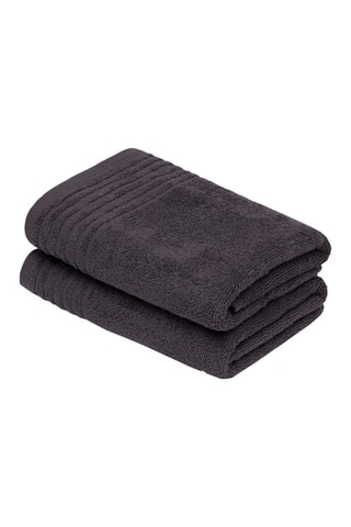 2 asciugamani ospite Ecume - Grigio scuro - 45 x 45 cm