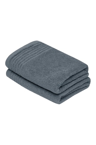 2 asciugamani ospite Ecume - Petrolio - 45 x 45 cm