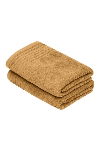 2 asciugamani ospite Ecume - Senape - 45 x 45 cm