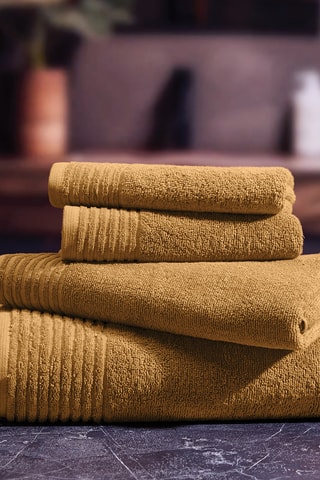 2 asciugamani ospite Ecume - Senape - 45 x 45 cm