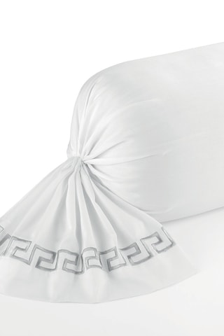 Federa cuscino alla francese in raso di cotone 80 fili/cm² - Bianco - 43 x 210 cm