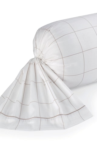 Federa cuscino alla francese in raso di cotone 80 fili/cm² Carreaux minimalistes - Bianco