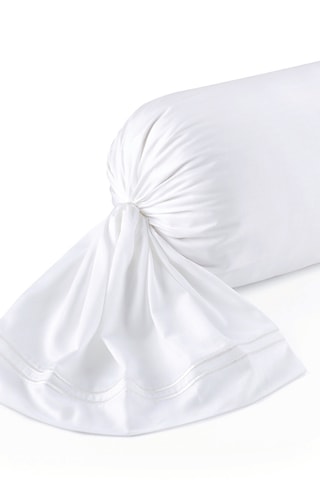 Federa cuscino alla francese in raso di cotone 80 fili/cm² Annecy - Bianco - 43 x 210 cm