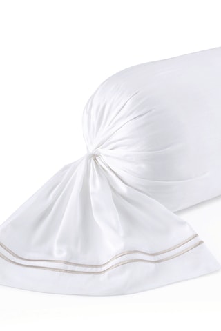 Federa cuscino alla francese in raso di cotone 80 fili/cm² Annecy - Bianco - 43 x 210 cm