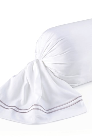 Federa cuscino alla francese in raso di cotone 80 fili/cm² Annecy - Bianco - 43 x 210 cm