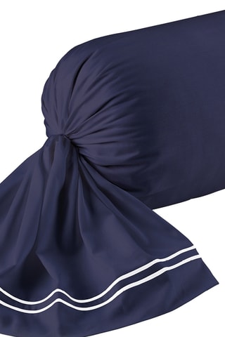 Federa cuscino alla francese in raso di cotone 80 fili/cm² Annecy - Blu scuro - 43 x 210 cm