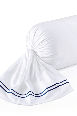 Federa cuscino alla francese in raso di cotone 80 fili/cm² Annecy - Bianco - 43 x 210 cm