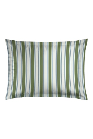 2 federe in raso di cotone 80 fili/cm² Soline - Verde e navy - 50 x 70 cm