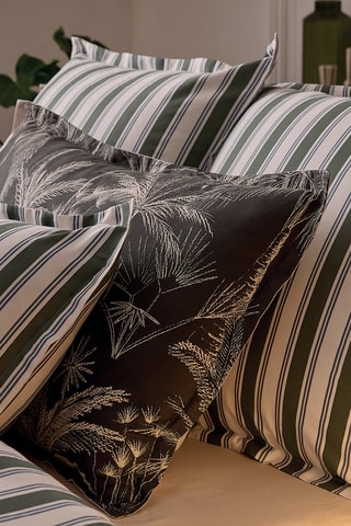 2 federe in raso di cotone 80 fili/cm² Soline - Verde e navy - 50 x 70 cm