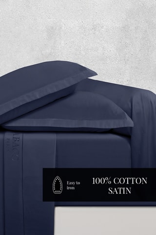 2 federe in raso di cotone 80 fili/cm² Uni 1 Baratta - Blu notte - 63 x 63 cm