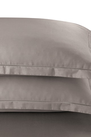 2 federe in raso di cotone 80 fili/cm² Uni 1 Baratta - Taupe - 50 x 70 cm