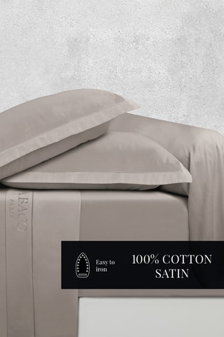 2 federe in raso di cotone 80 fili/cm² Uni 1 Baratta - Taupe - 50 x 70 cm