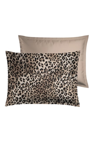 2 federe in raso di cotone 80 fili/cm² Uni - Taupe - 50 x 70 cm