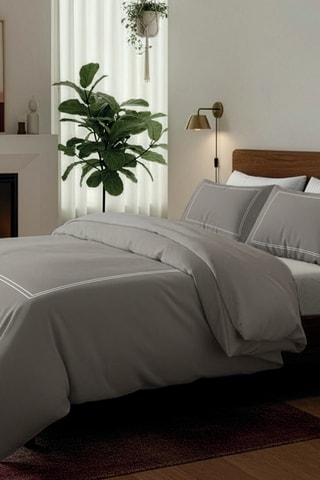 2 federe in raso di cotone 80 fili/cm² Annecy - Taupe - 50 x 70 cm