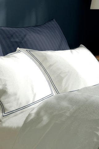 2 federe in raso di cotone 80 fili/cm² Annecy - Bianco - 50 x 70 cm