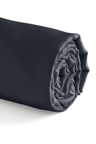 Lenzuolo sotto in raso di cotone 80 fili/cm² Uni - Grigio scuro