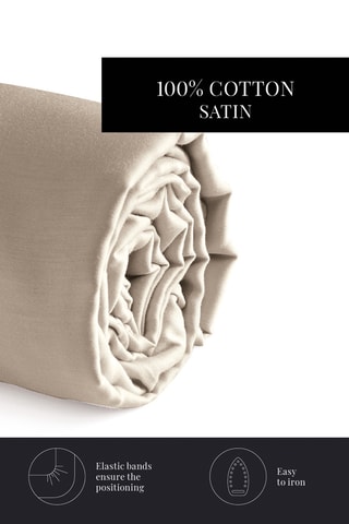 Lenzuolo sotto in raso di cotone 80 fili/cm² Uni - Taupe