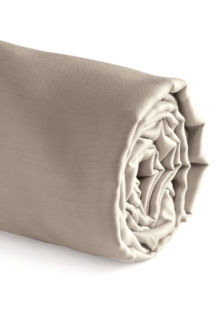 Lenzuolo sotto in raso di cotone 80 fili/cm² - Taupe